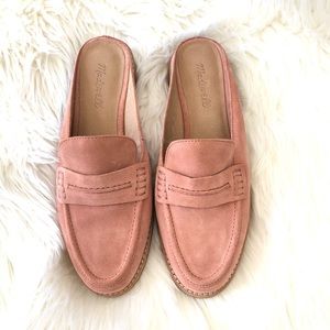 Madewell Elinor Loafer Mule in Pink Suede